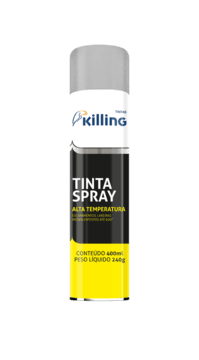 Tinta Spray Alta Temperatura Alumínio - 400Ml / 240Mg