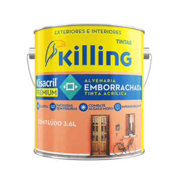 Kisacril Tinta Acrílica Emborrachada Premium - Base B Colorline - 3,6L