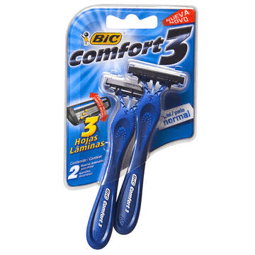 Aparelho De Barbear Bic Comfort 3 Pele Normal C/ 02 Unidade