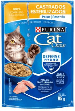 NESTLÉ PURINA CAT CHOW Ração Úmida para Gatos Castrados Peixe ao Molho 85g - Nestlé