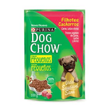 NESTLÉ PURINA DOG CHOW Ração Úmida para Cães Filhotes Raças Pequenas Carne, Leite e Arroz 100g - Nestlé