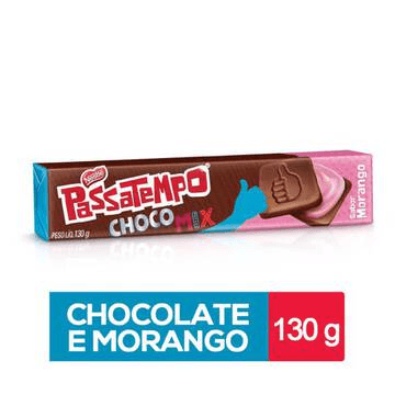 Biscoito PASSATEMPO Chocomix Morango 130g - Nestlé
