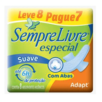 Absorvente Com Abas Sempre Livre Especial Adapt Leve 8 Pague 7 Unit