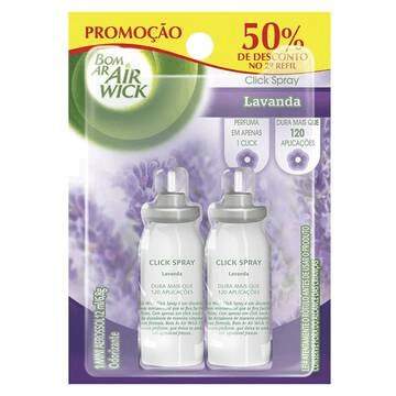 Desodorizador De Ar Spray Bom Ar 12ml Click Lavanda C/50% Desc Na 2 Embalagem Unit
