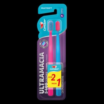 Escova Dental Ultramacia Condor Multisoft Cabeça P Leve 2 Pague 1 Unidade