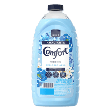 Amaciante De Roupa Diluído Tradicional Explosão Azul Comfort Frasco 1,8L