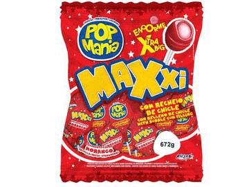 PIRULITO POP MANIA MAXXI MORANGO 1X672G