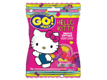 BALA GELATINA GO JELLY HELLO KITTY SABORES SORTIDOS 1X70G