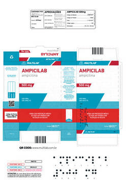 Ampicilab (Ampicilina) 500mg 10 Caps - Multilab