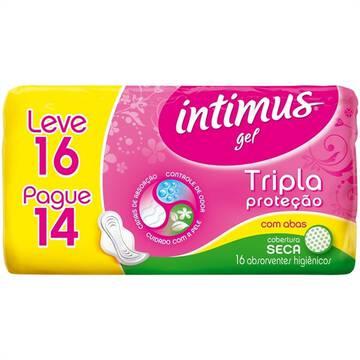 Absorvente Com Abas Intimus Gel Leve 16 Pague 14 Seca Unit