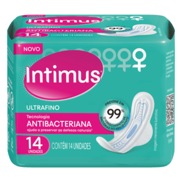 Absorvente com Abas Ultrafino Intimus Pacote 14 Unidades