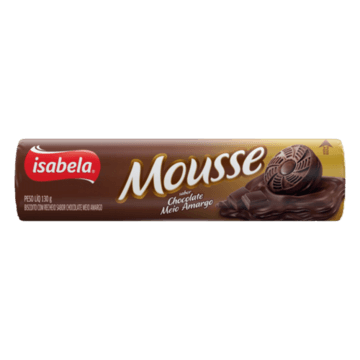 Biscoito Recheio Chocolate Meio Amargo Isabela Mousse Pacote 130G