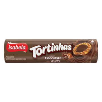 Biscoito Recheio Chocolate Com Avelã Isabela Tortinhas Pacote 140G