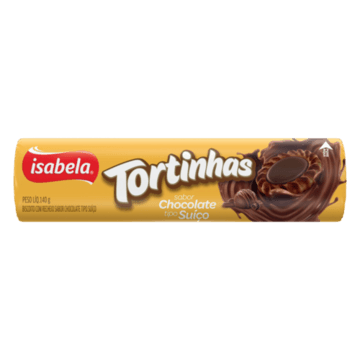 Biscoito Recheio Chocolate Suíço Isabela Tortinhas Pacote 140G