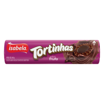 Biscoito Chocolate Recheio Trufa Isabela Tortinhas Pacote 140G