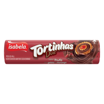 Biscoito Recheio Trufa Com Geleia De Morango Isabela Tortinhas Due Pacote 140G