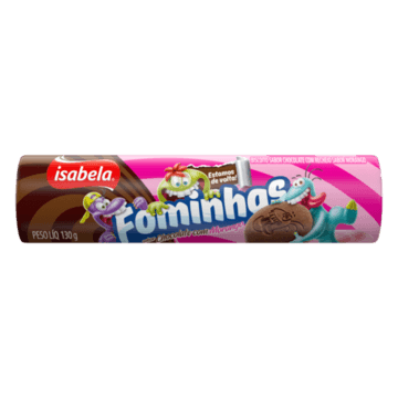 Biscoito Chocolate Recheio Morango Isabela Fominhas Pacote 130G