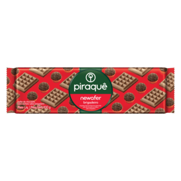 Biscoito Wafer Chocolate Recheio Brigadeiro Piraquê Newafer Pacote 100G