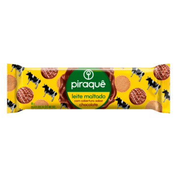 Biscoito Leite Maltado Cobertura Chocolate Piraquê Pacote 80G