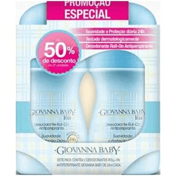 Desodorante Roll-on Giovanna Baby 50ml Azul C/2