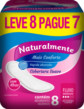 ABSORVENTE NATURALMENTE GEL MAIS S/ABAS L8P7 UN