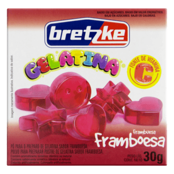 Gelatina em Pó Framboesa Bretzke Caixa 30g