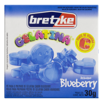 Gelatina em Pó Blueberry Bretzke Caixa 30g