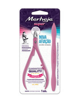 ALICATE P/CUTICULAS C/ESP MERHEJE BASIC ROSA