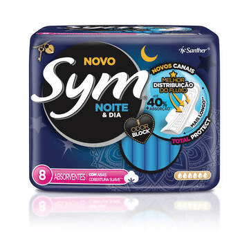 Absorvente Sym Noite & Dia Suave Com Abas 60x8pads