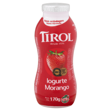 Iogurte Parcialmente Desnatado Morango Tirol Frasco 170g