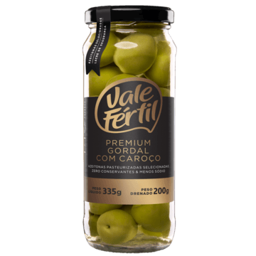 Azeitona Verde Premium Gordal Vidro 200g - Vale Fértil