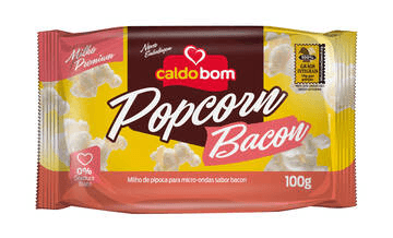 Pipoca de Microondas sabor Bacon 100g - Caldo Bom
