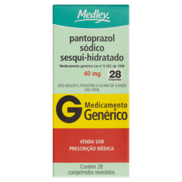 Pantoprazol Sódico Sesqui-Hidratado 40mg Medley Caixa 28 Comprimidos Revestidos