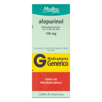 Alopurinol 100mg Medley Caixa 30 Comprimidos