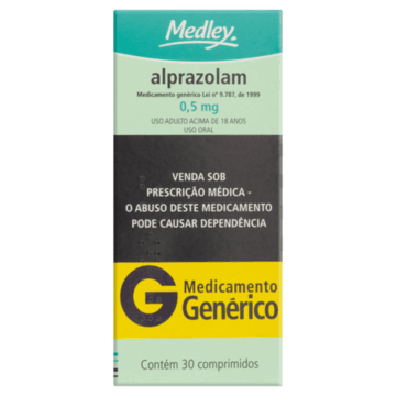 Alprazolam 0,5mg Medley Caixa 30 Comprimidos
