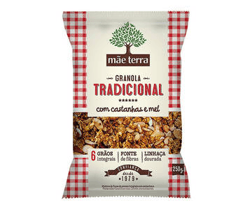 Granola Tradicional Com Castanhas E Mel 250G Mãe Terra