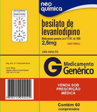 BESILATO DE LEVANLODIPINO 2,5MG 2X30 CPR