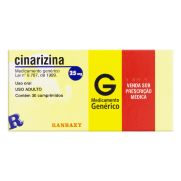 Cinarizina 25mg Ranbaxy Caixa 30 Comprimidos