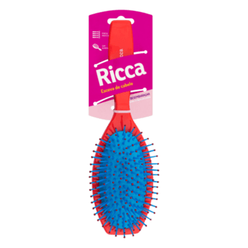 Escova para Cabelo Almofadada Oval Cereja Ricca