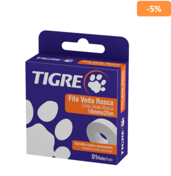 Fita Veda Rosca 18 mm X 10M Branca - Tigre