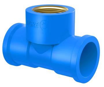 Tê 90° Soldável Com Bucha De Latão Na Bolsa Central 20 mm X 1/2" - Tigre