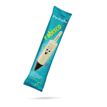 Picolé Leite Condensado Cobertura Chocolate Branco Rabisco  Pacote 40g  - Paviloche