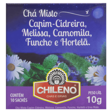 Chá Misto Capim-Cidreira, Melissa, Camomila, Funcho e Hortelã Chileno Caixa 10g 10 Unidades