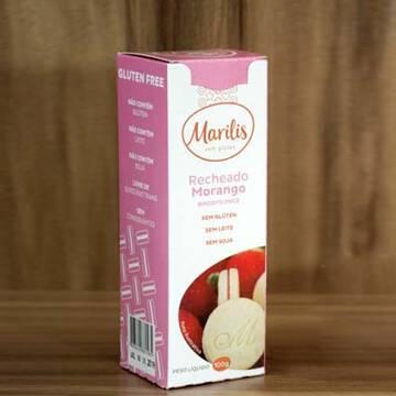 Biscoito Recheado Morango 100g - Marilis