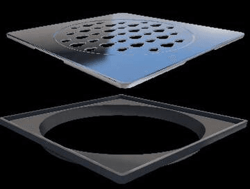 Grelha Quadrada 150mm polida com acessórios