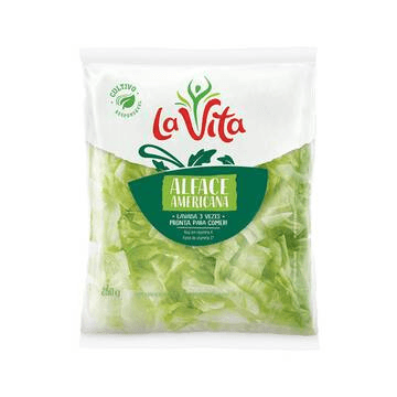 Alface Americana Fatiada Higienizada 250g La Vita - Certificado Ibrahort