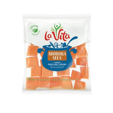 Abóbora Seca Cubos Higienizada 400g La Vita - Certificado Ibrahort