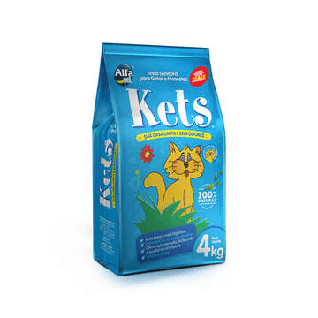 Areia Sanitaria Para Gatos Kets, Alfapet, 4Kg