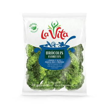 Brócolis Floretes Higienizados 200g La Vita - Certificado Ibrahort