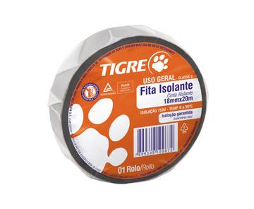 Fita Isolante Uso Geral 0,13mm x18mm x20m Preta - Tigre